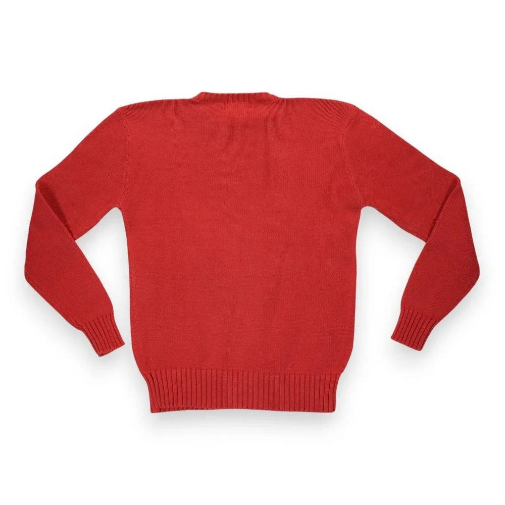 Vintage 90s Polo Ralph Lauren Sweatshirt Mens‎ Large Red Chunky Knit Crewneck